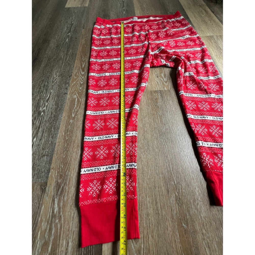 Old Navy Pajama Pants Womens 4X Red Snowflake Fair Isle Thermal Waffle Joggers - Picture 6 of 8